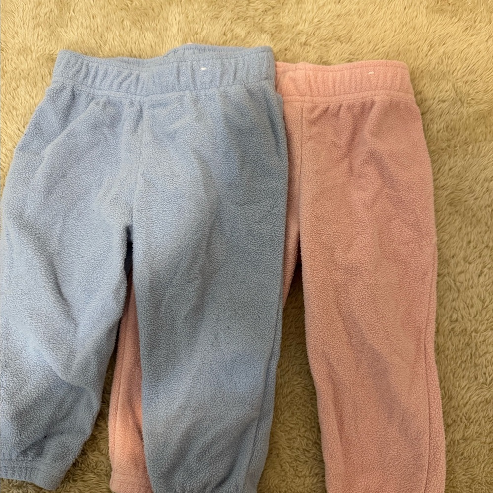 Cozy Kids Fleece Pants Set - Blue and Pink